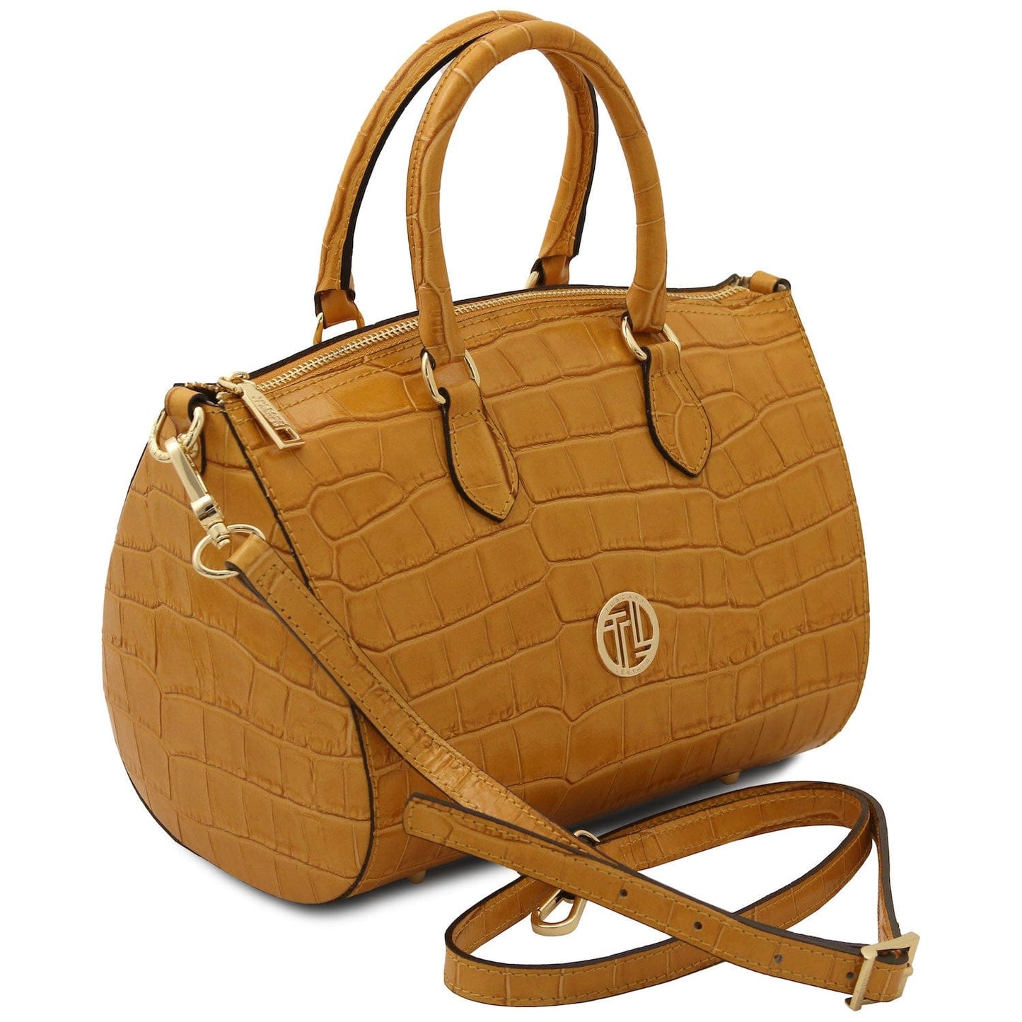 Layla - Croc print leather small duffle handbag | TL142398