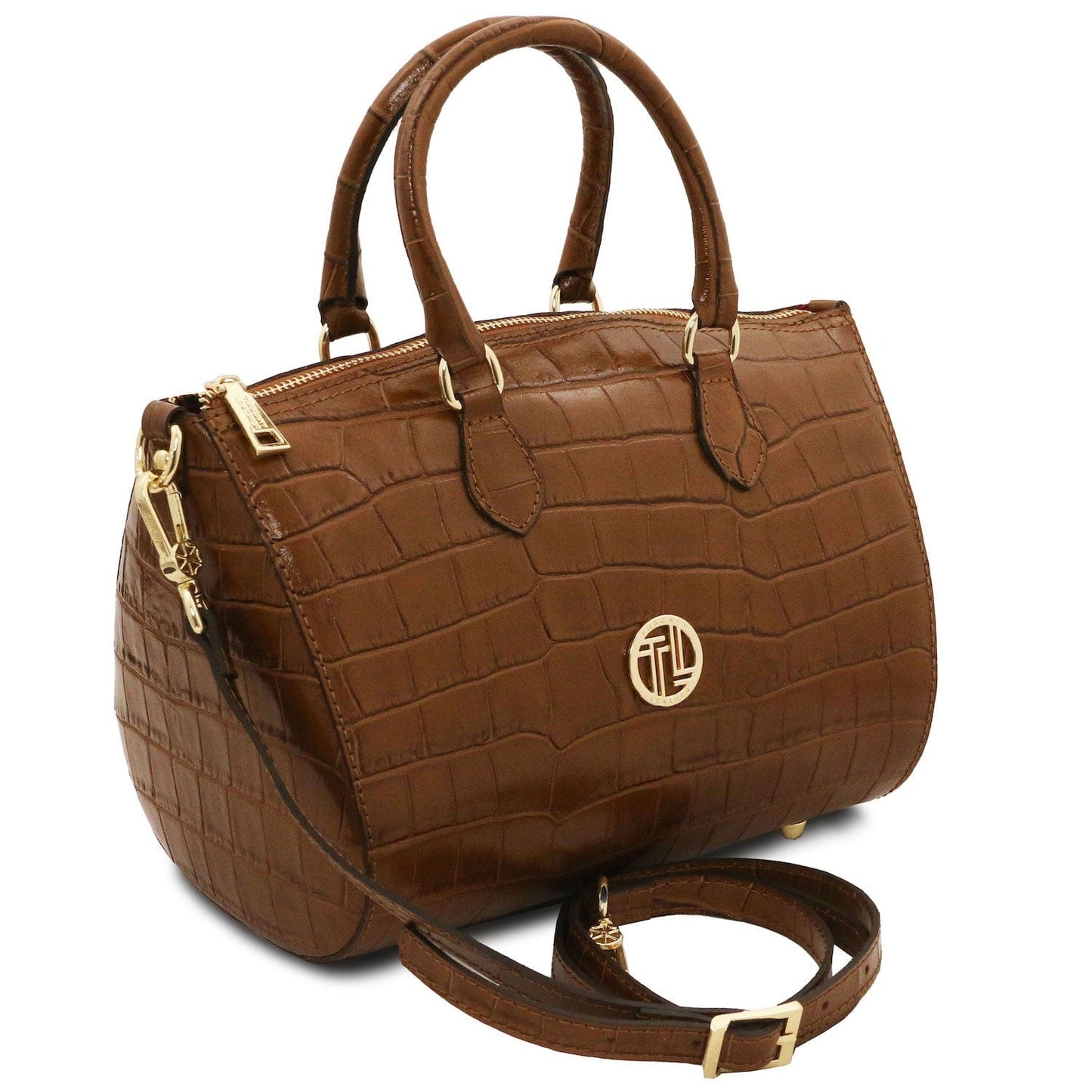 Layla - Croc print leather small duffle handbag | TL142398