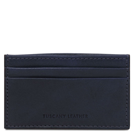 Leather card holder - 4 cards in smooth, full-grain leather | TL142473