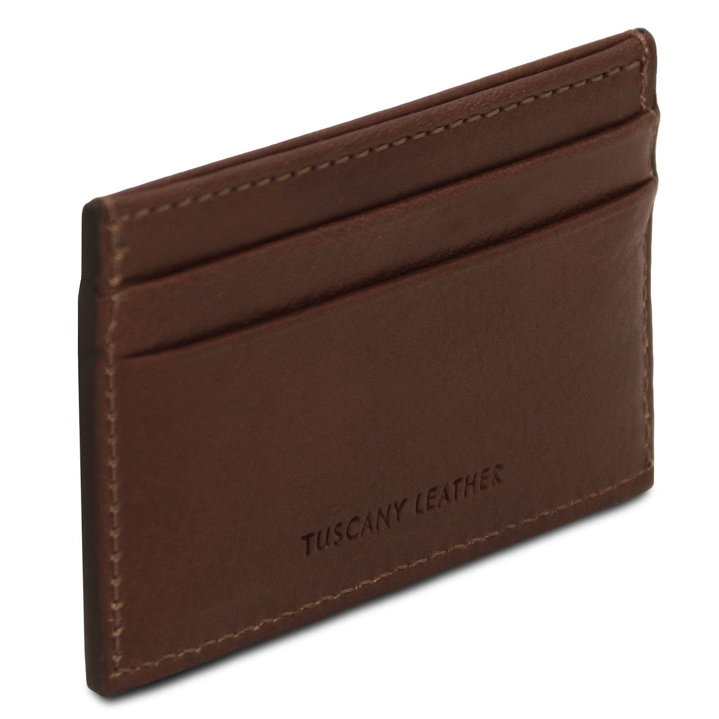 Leather card holder - 4 cards in smooth, full-grain leather | TL142473