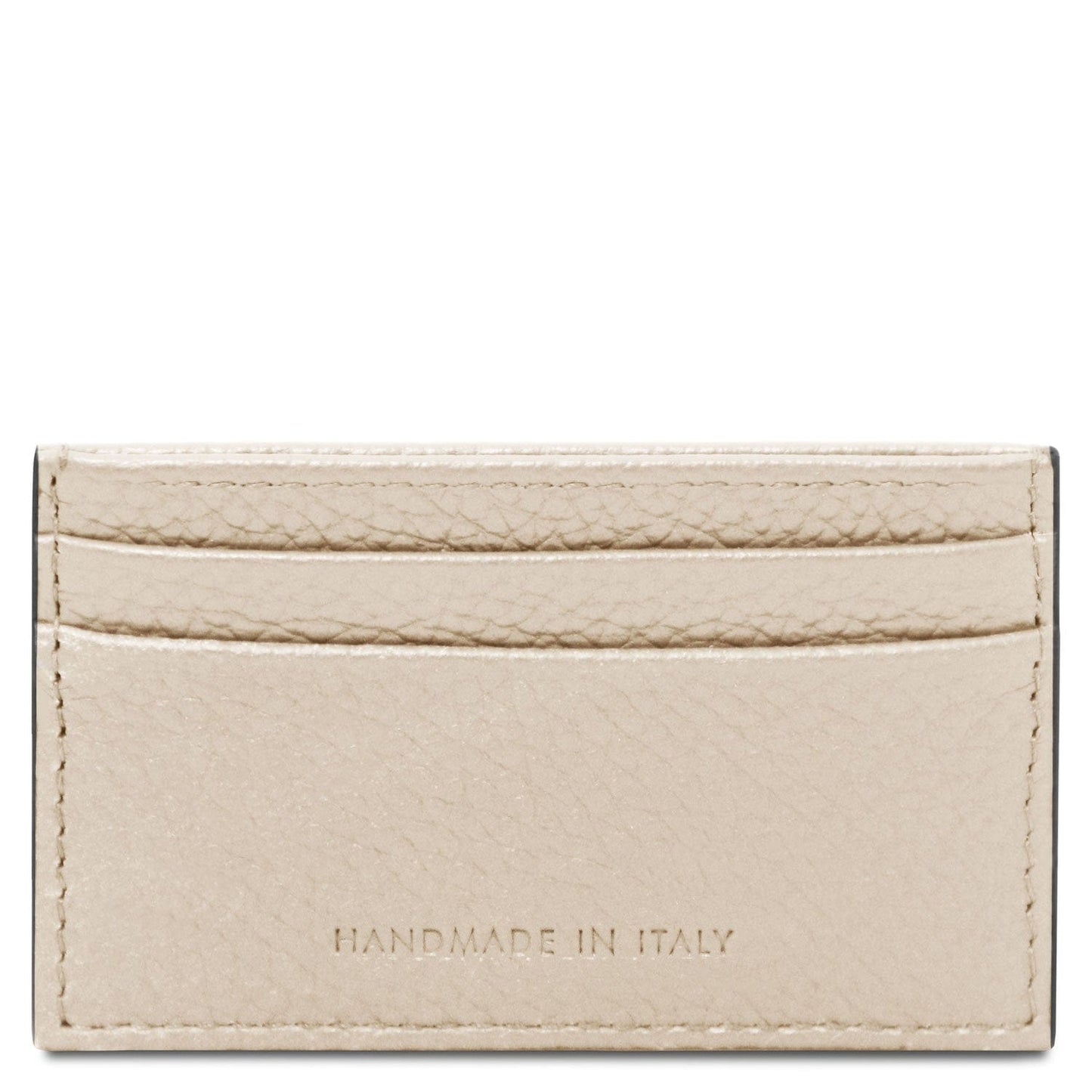 Leather card holder - 4 cards, pebbled leather | TL142474