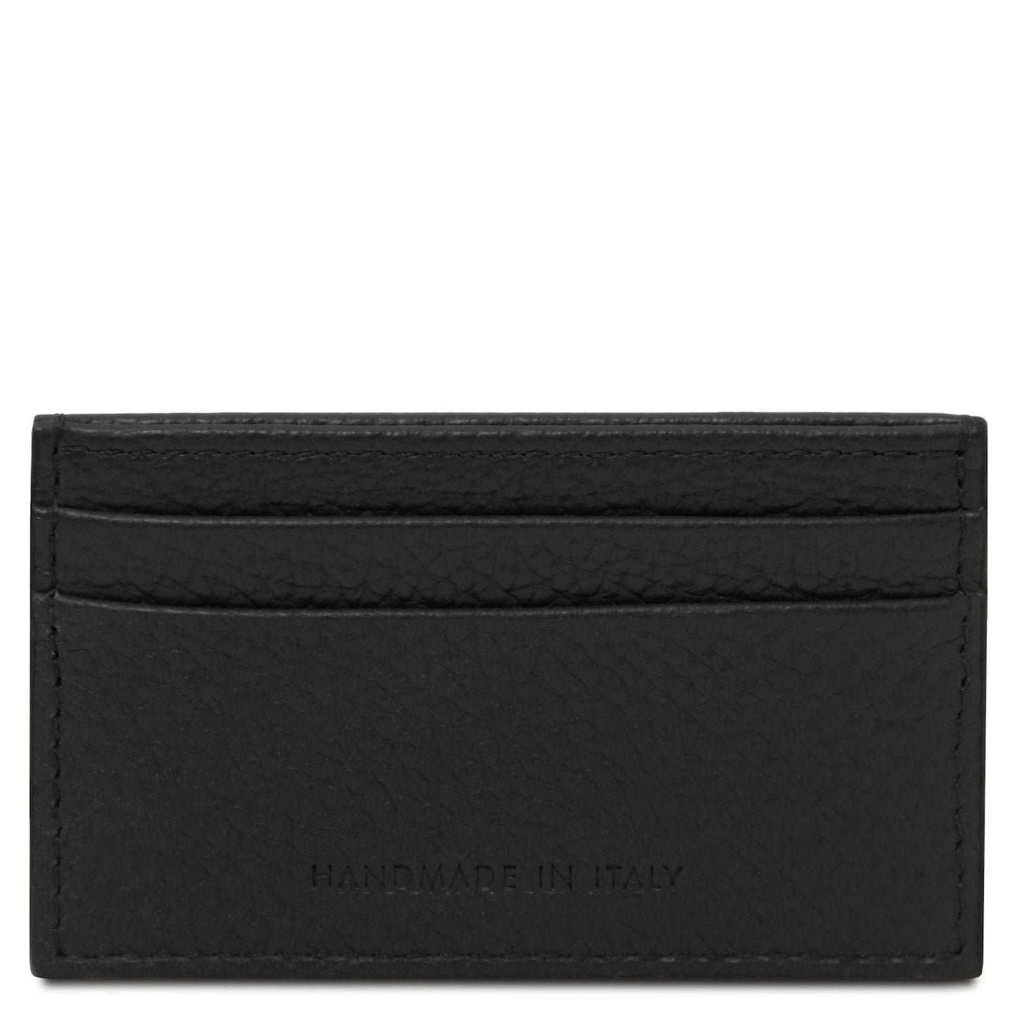 Leather card holder - 4 cards, pebbled leather | TL142474