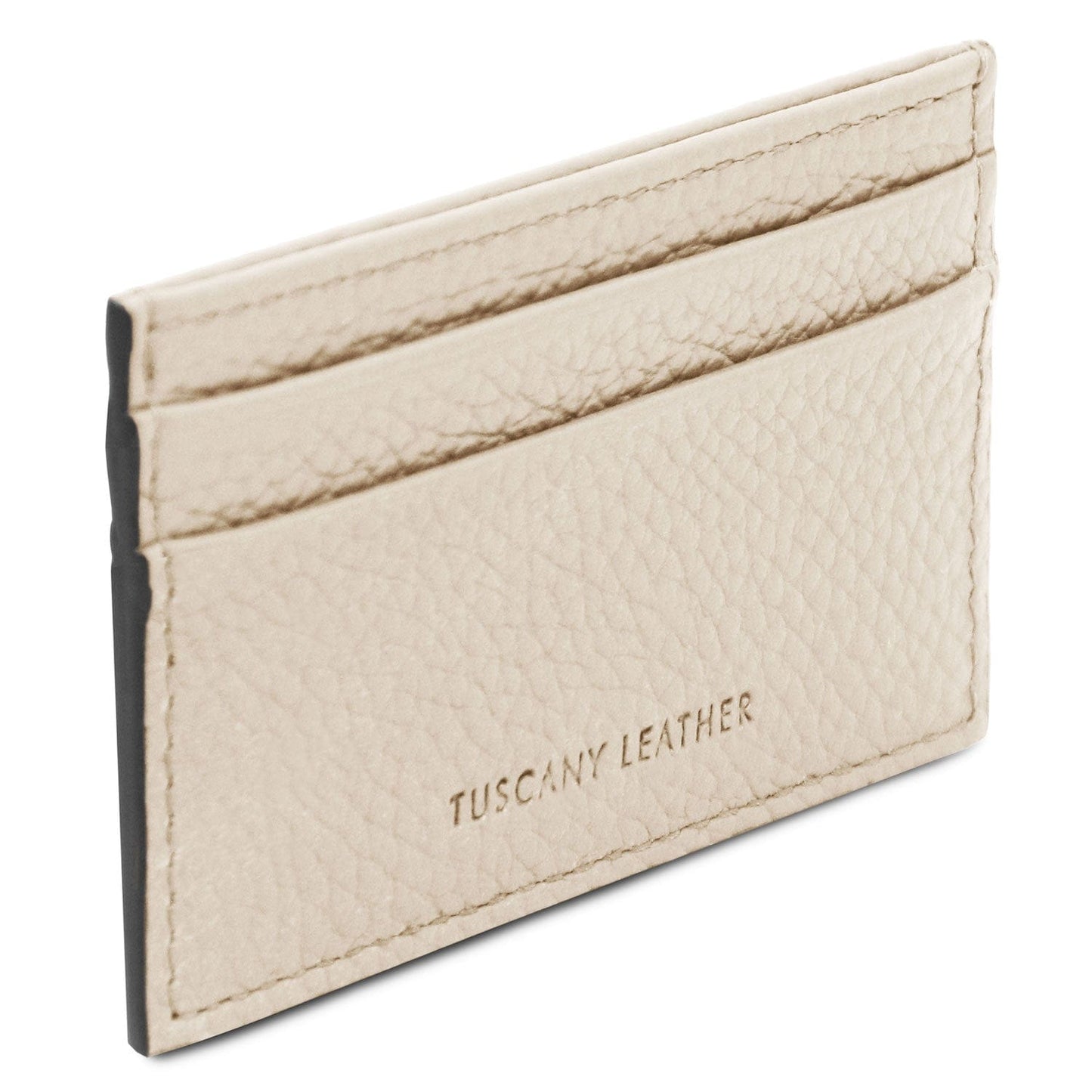 Leather card holder - 4 cards, pebbled leather | TL142474