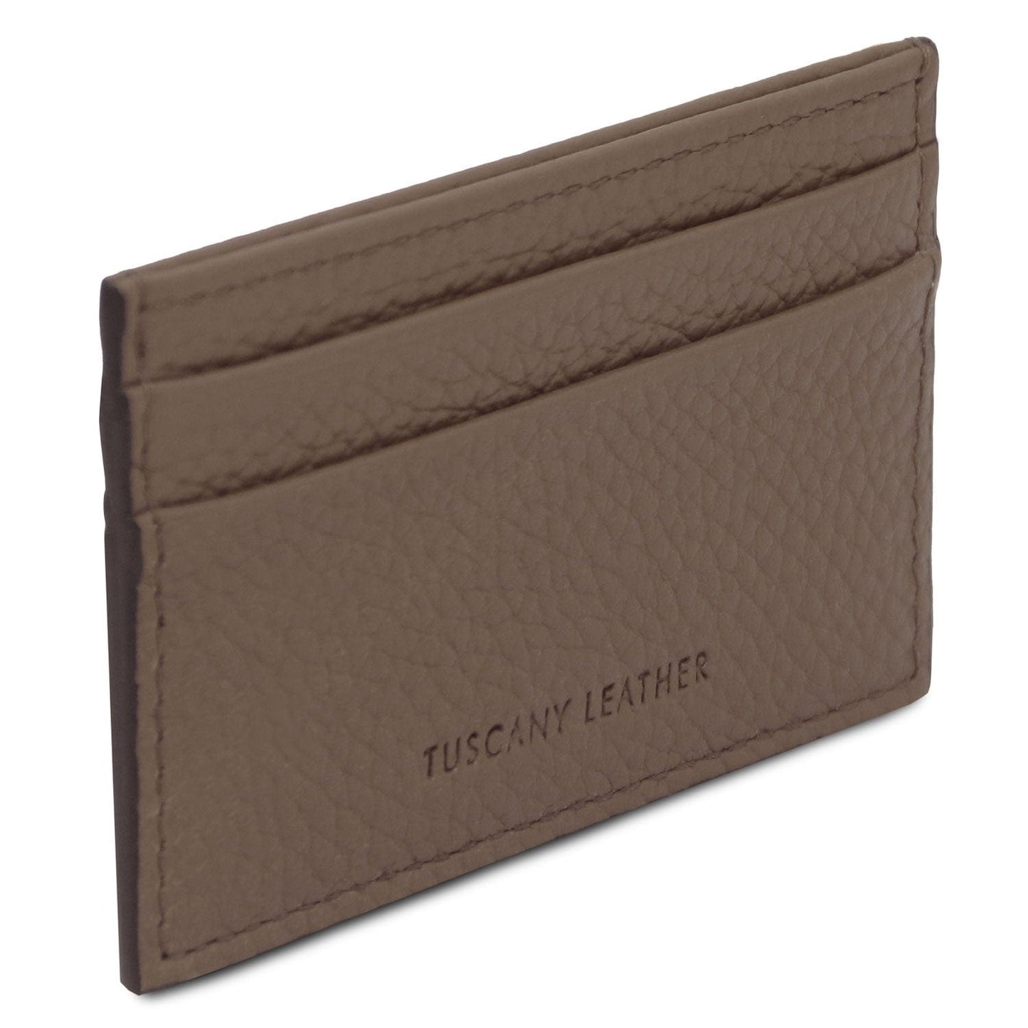 Leather card holder - 4 cards, pebbled leather | TL142474