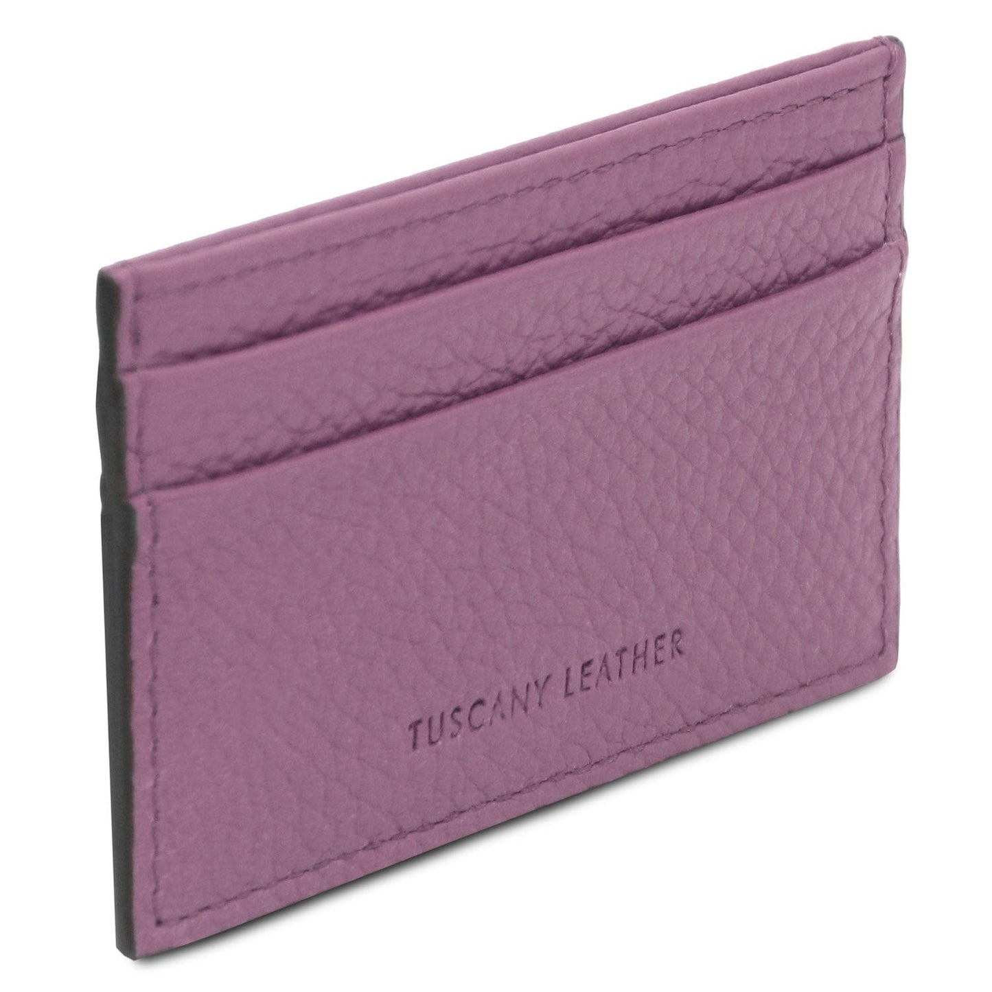Leather card holder - 4 cards, pebbled leather | TL142474