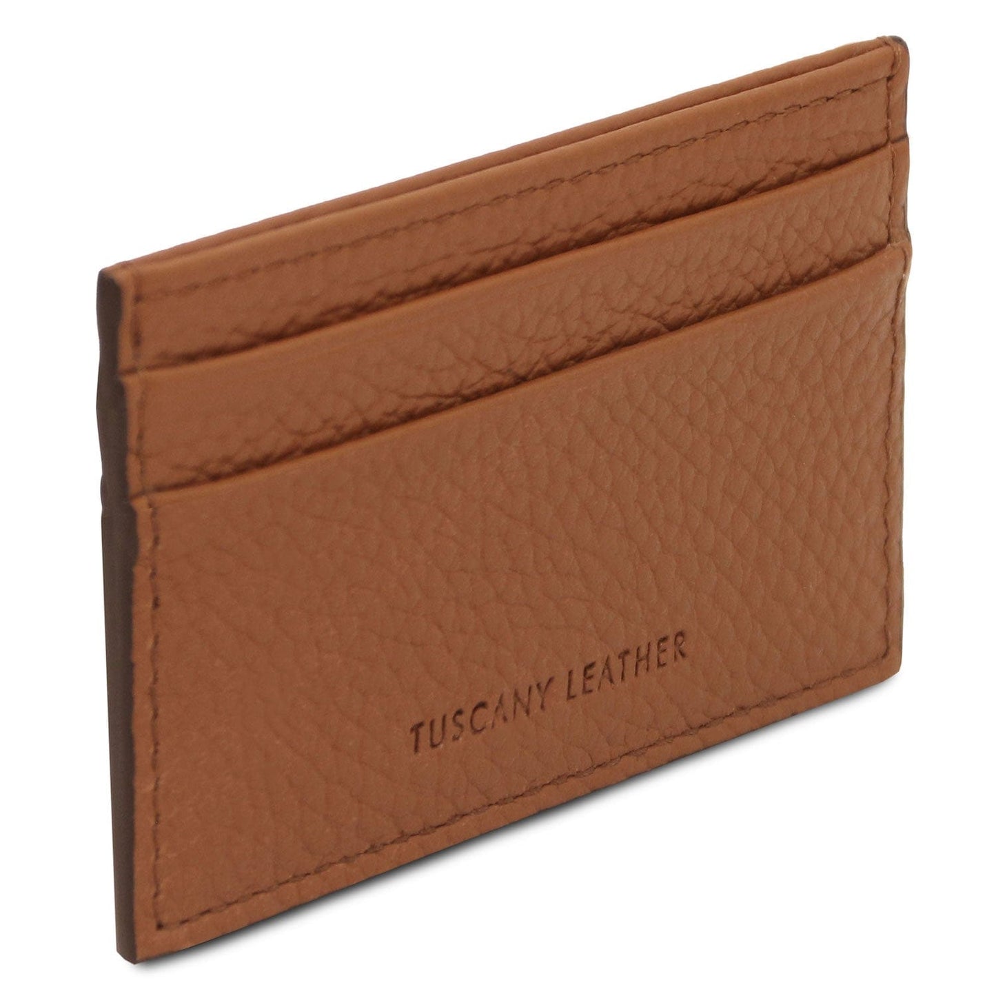 Leather card holder - 4 cards, pebbled leather | TL142474