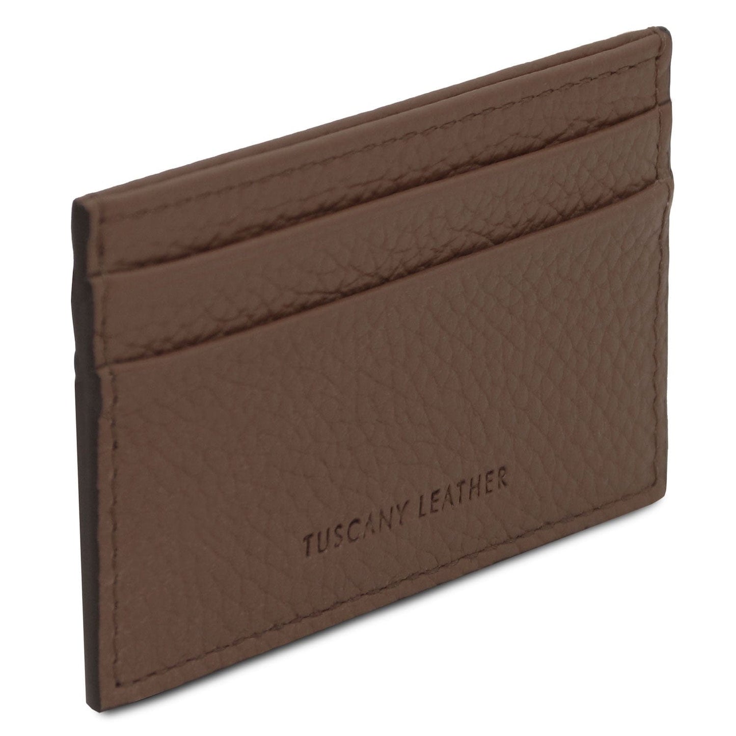 Leather card holder - 4 cards, pebbled leather | TL142474
