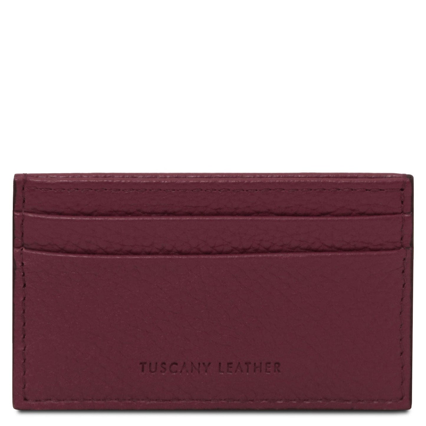 Leather card holder - 4 cards, pebbled leather | TL142474