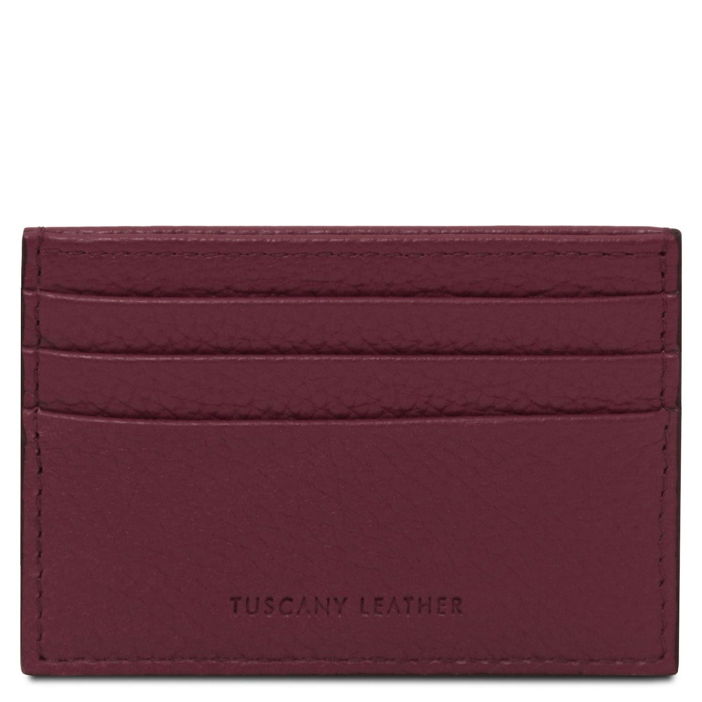 Leather card holder - 6 cards, pebbled leather | TL142472
