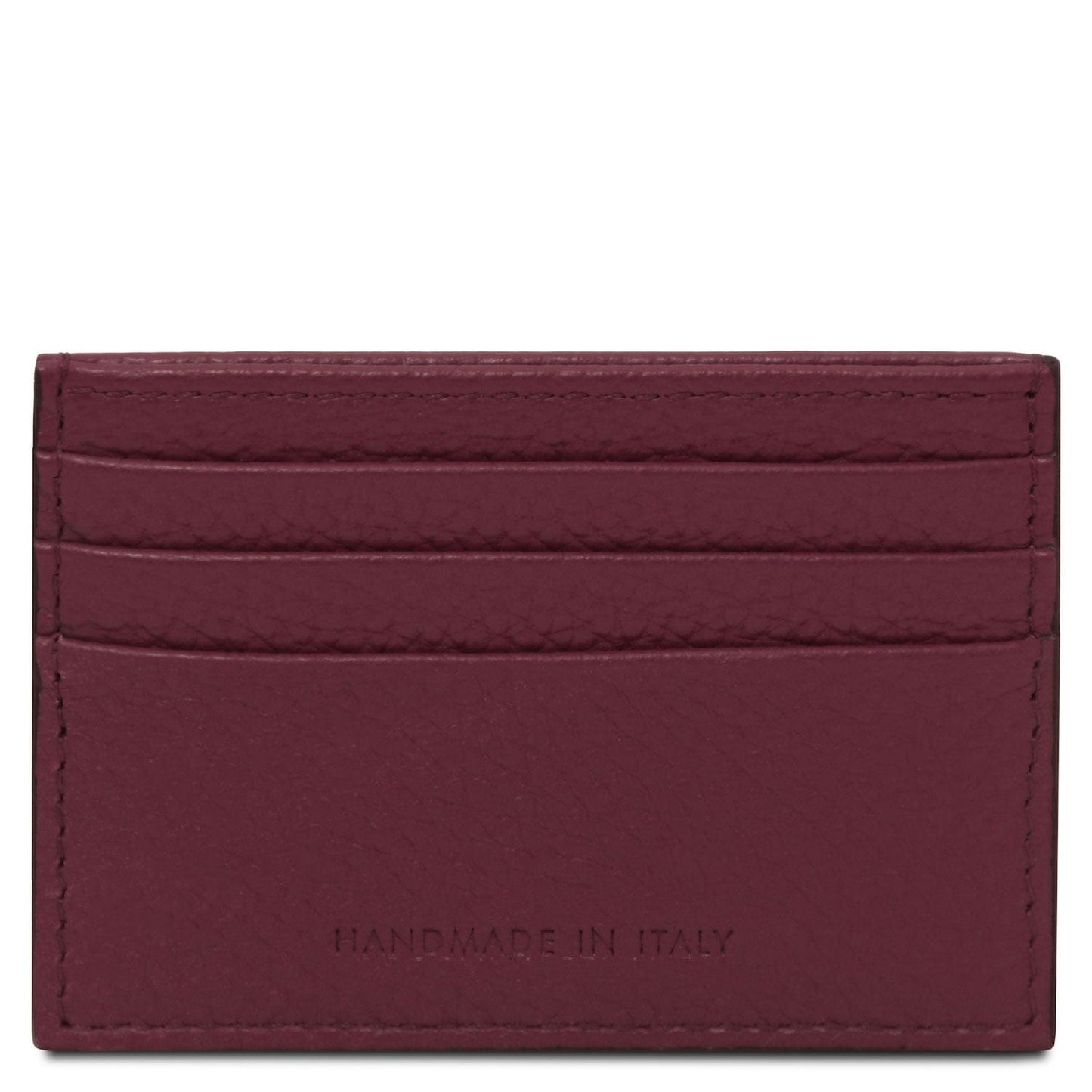 Leather card holder - 6 cards, pebbled leather | TL142472