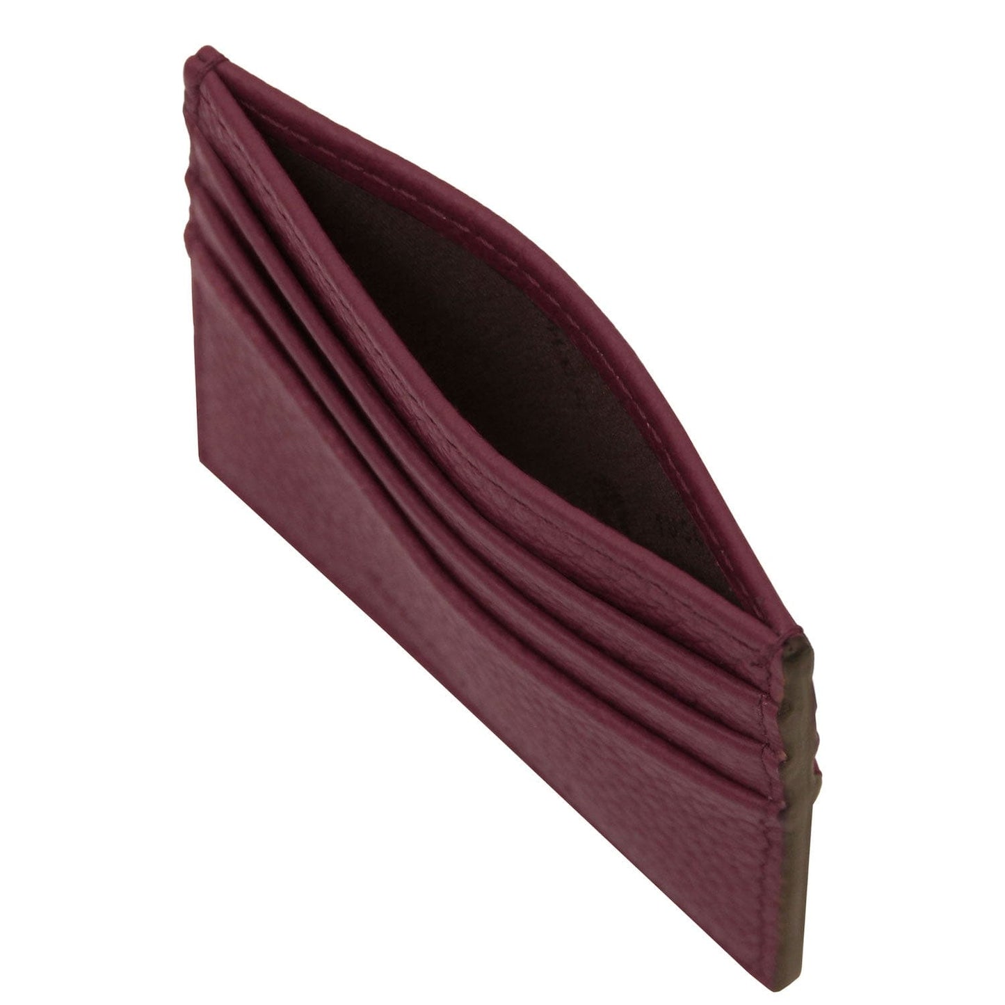 Leather card holder - 6 cards, pebbled leather | TL142472