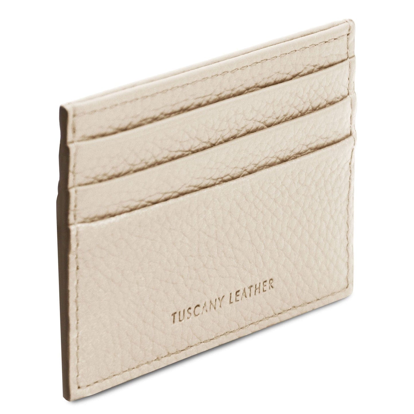 Leather card holder - 6 cards, pebbled leather | TL142472