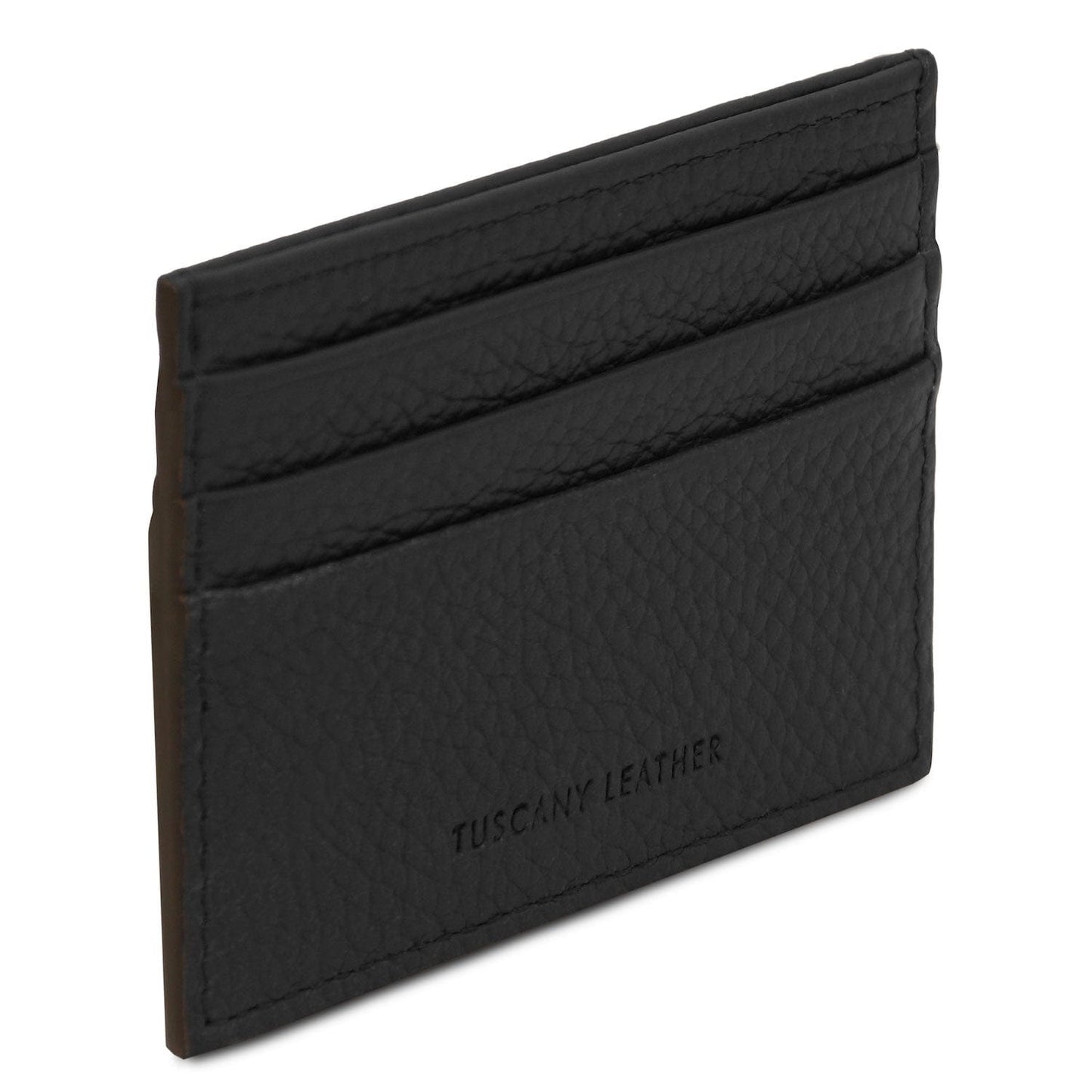Leather card holder - 6 cards, pebbled leather | TL142472