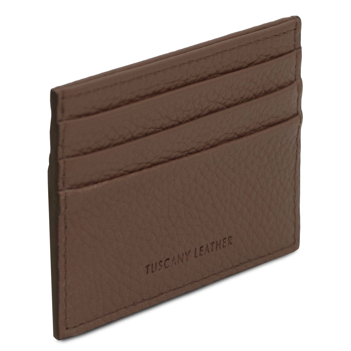 Leather card holder - 6 cards, pebbled leather | TL142472