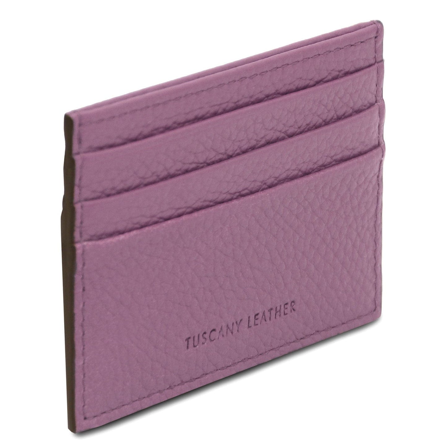 Leather card holder - 6 cards, pebbled leather | TL142472