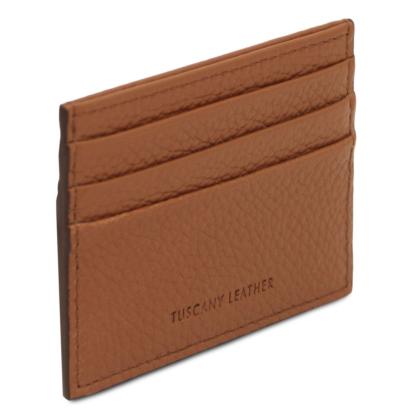 Leather card holder - 6 cards, pebbled leather | TL142472