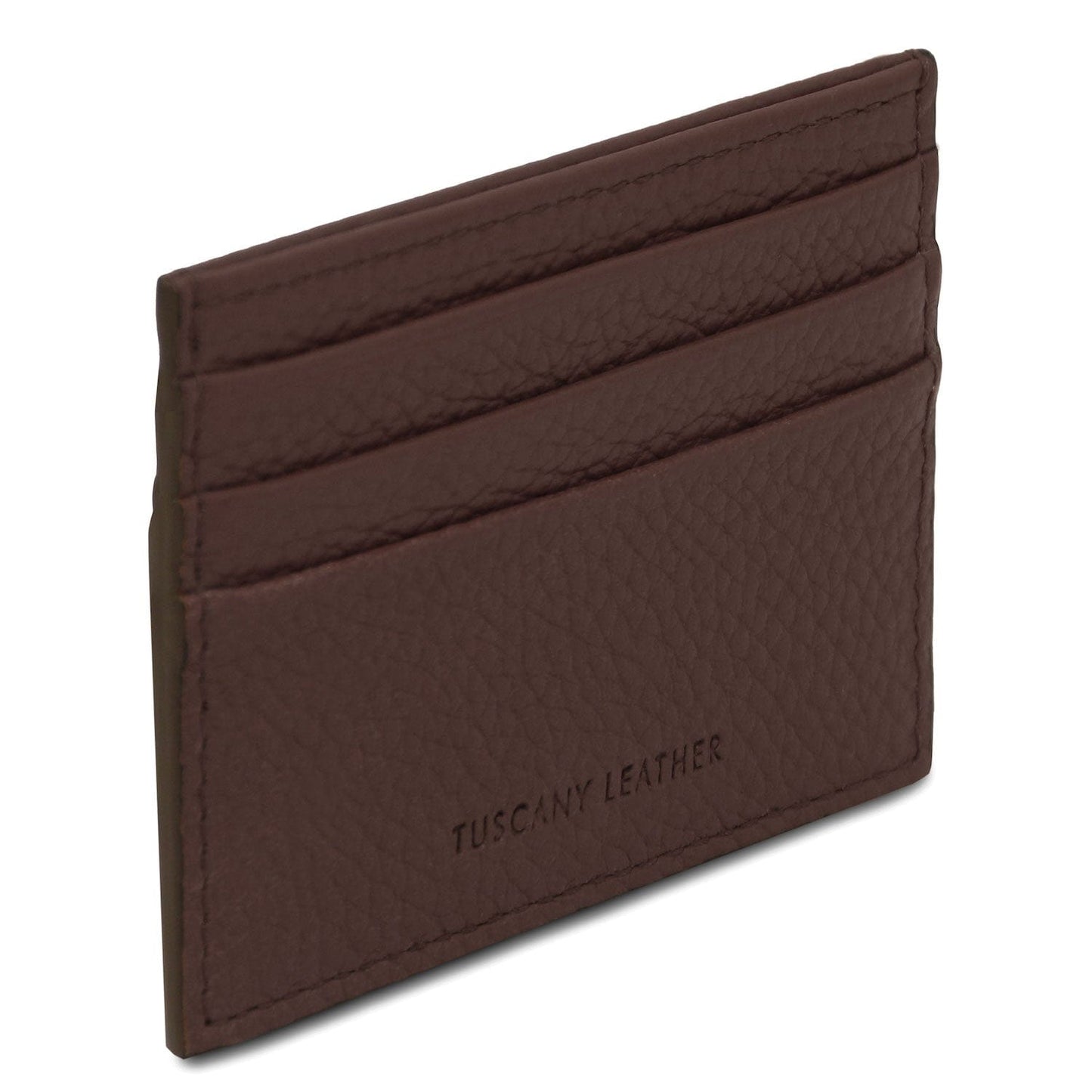 Leather card holder - 6 cards, pebbled leather | TL142472