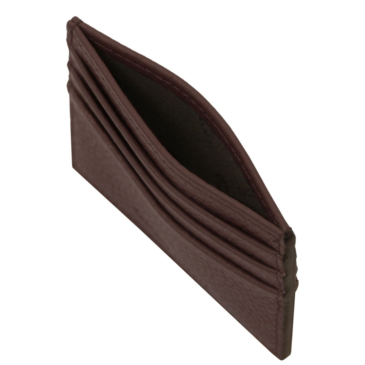 Leather card holder - 6 cards, pebbled leather | TL142472