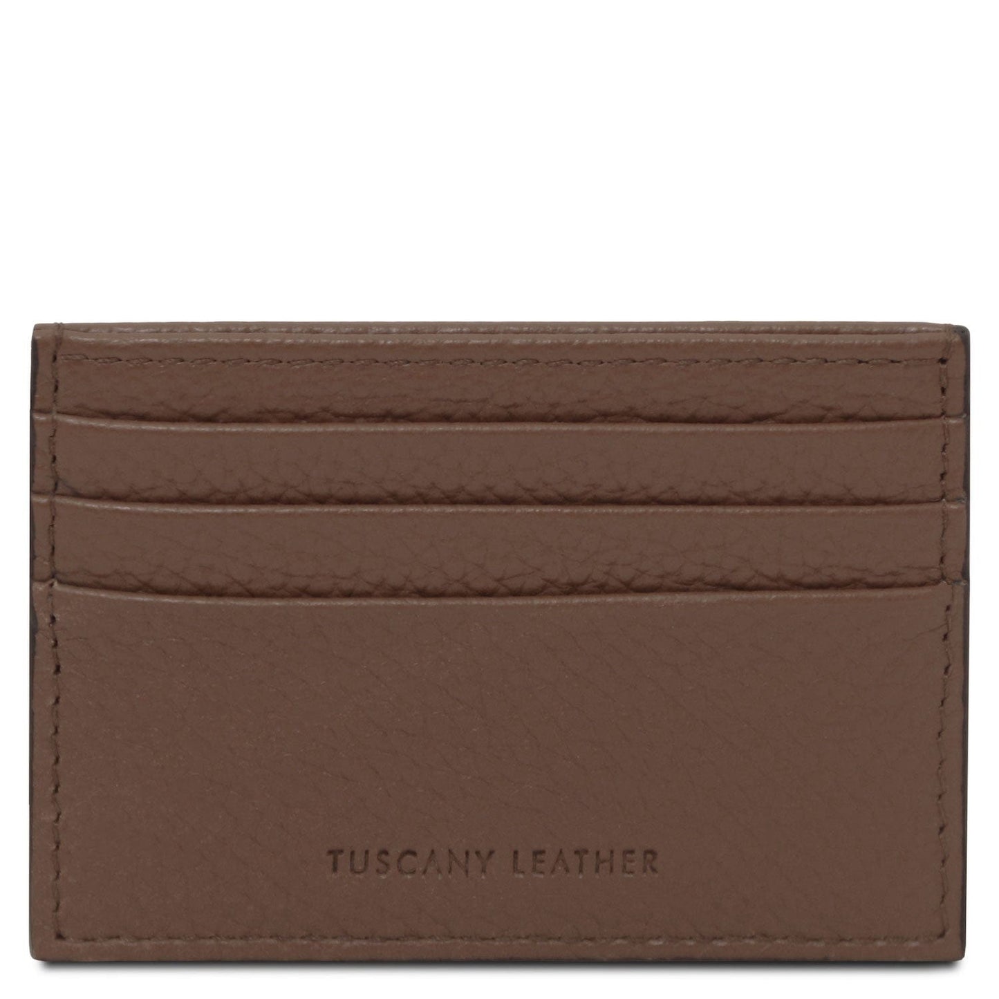 Leather card holder - 6 cards, pebbled leather | TL142472
