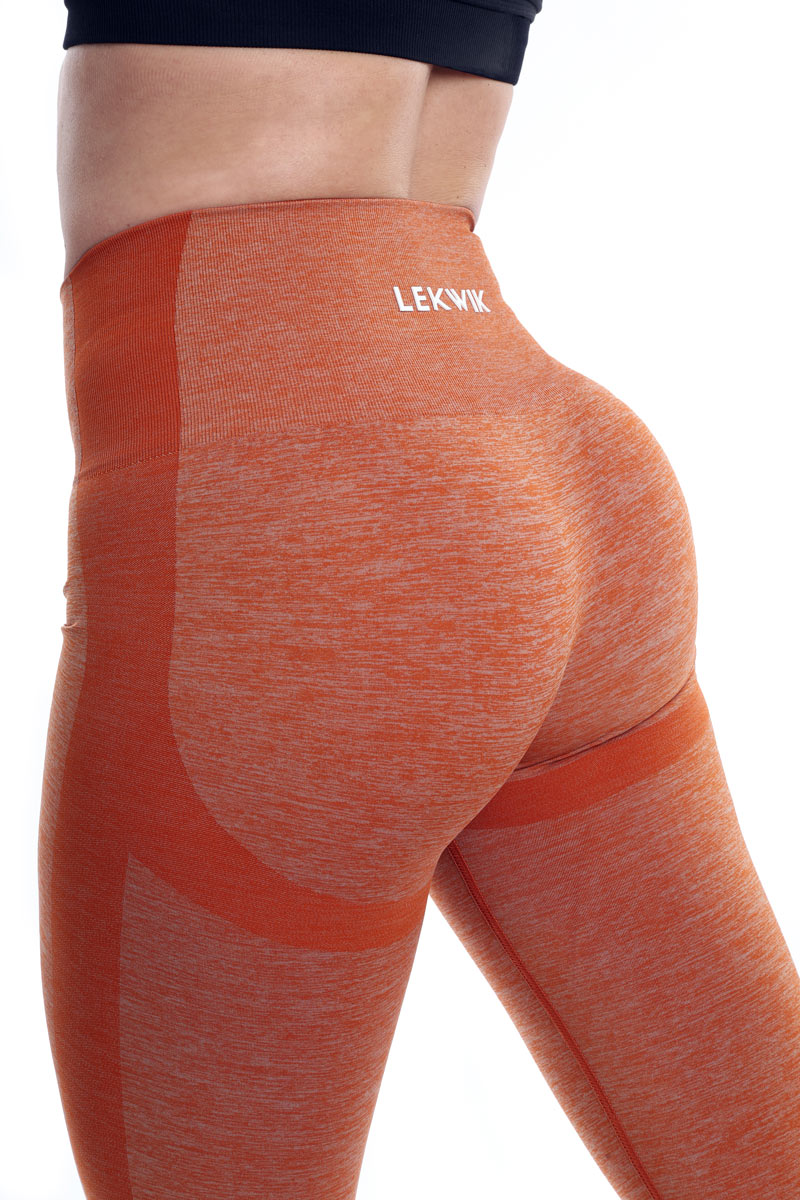 Leggings terracotta modello POLLY a vita alta senza cuciture