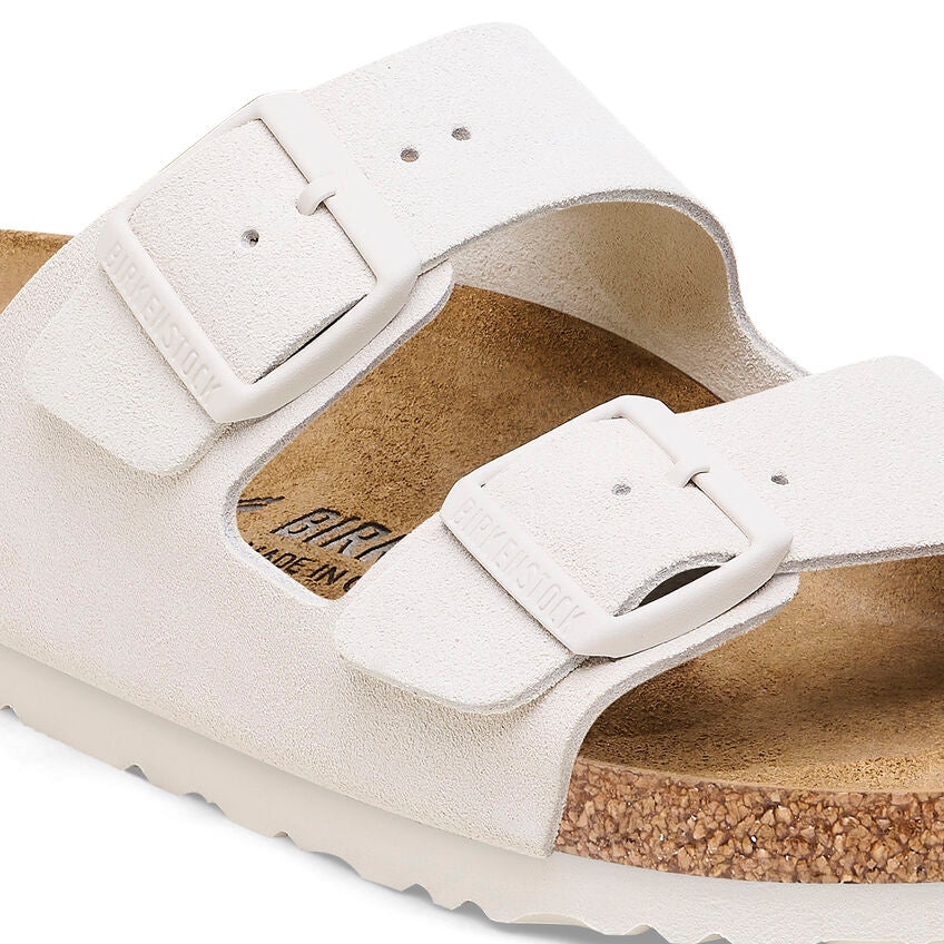 Birkenstock Arizona Pelle Bianca Pianta Stretta