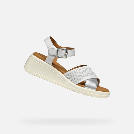 Geox Sandalo Meliconia donna bianco argento