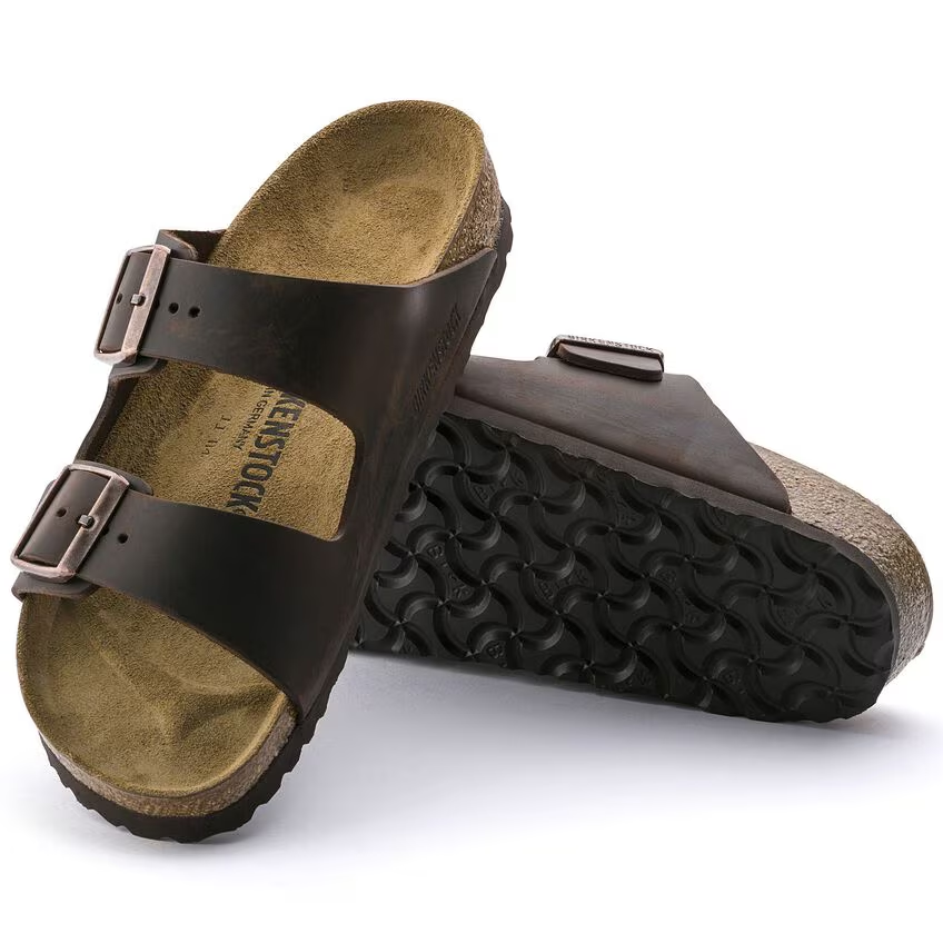 Birkenstock Arizona Habana Pelle Ingrassata Pianta Stretta