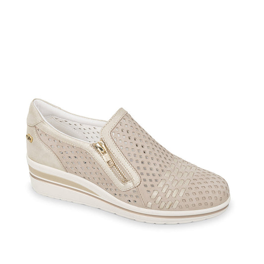 Valleverde Mocassino Tortora Traforato