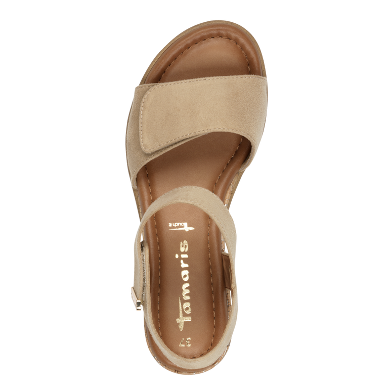 Tamaris Sandalo Beige Vegano con velcri
