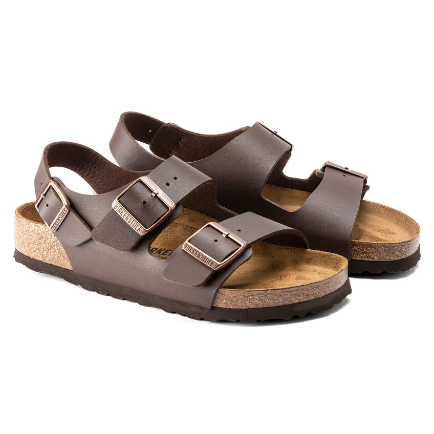Birkennstock Milano Marrone scuro Birko Flor pianta stretta