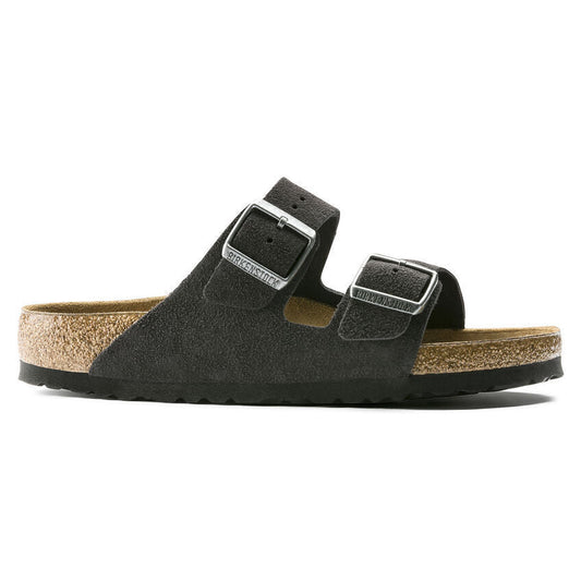 Birkenstock Arizona Velvet Gray plantare morbido