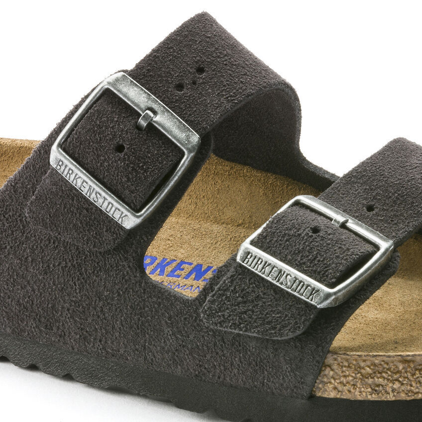 Birkenstock Arizona Velvet Gray plantare morbido