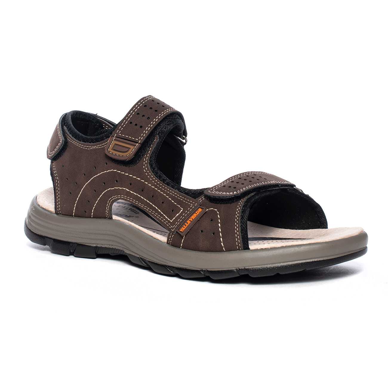 Valleverde Sandalo Marrone con Velcri