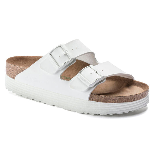 Birkenstock Arizona Grooved White Platform Pianta Stretta
