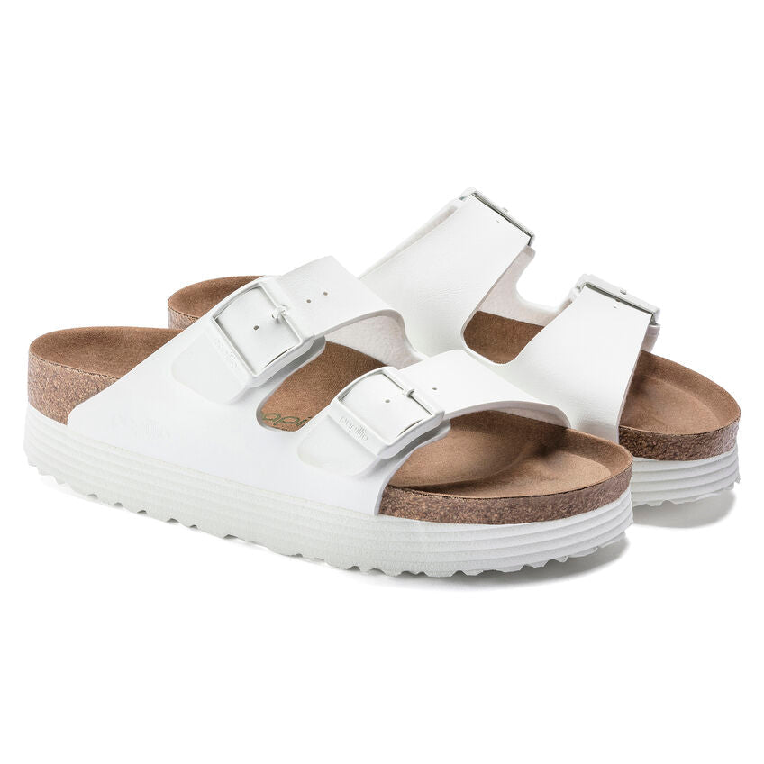 Birkenstock Arizona Grooved White Platform Pianta Stretta