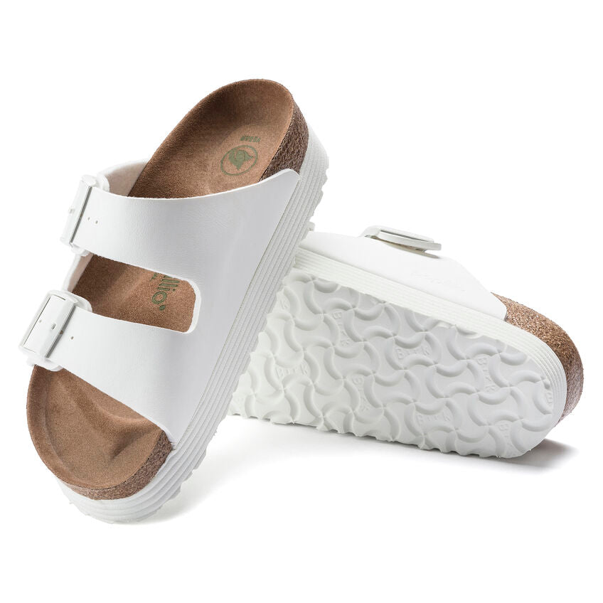 Birkenstock Arizona Grooved White Platform Pianta Stretta