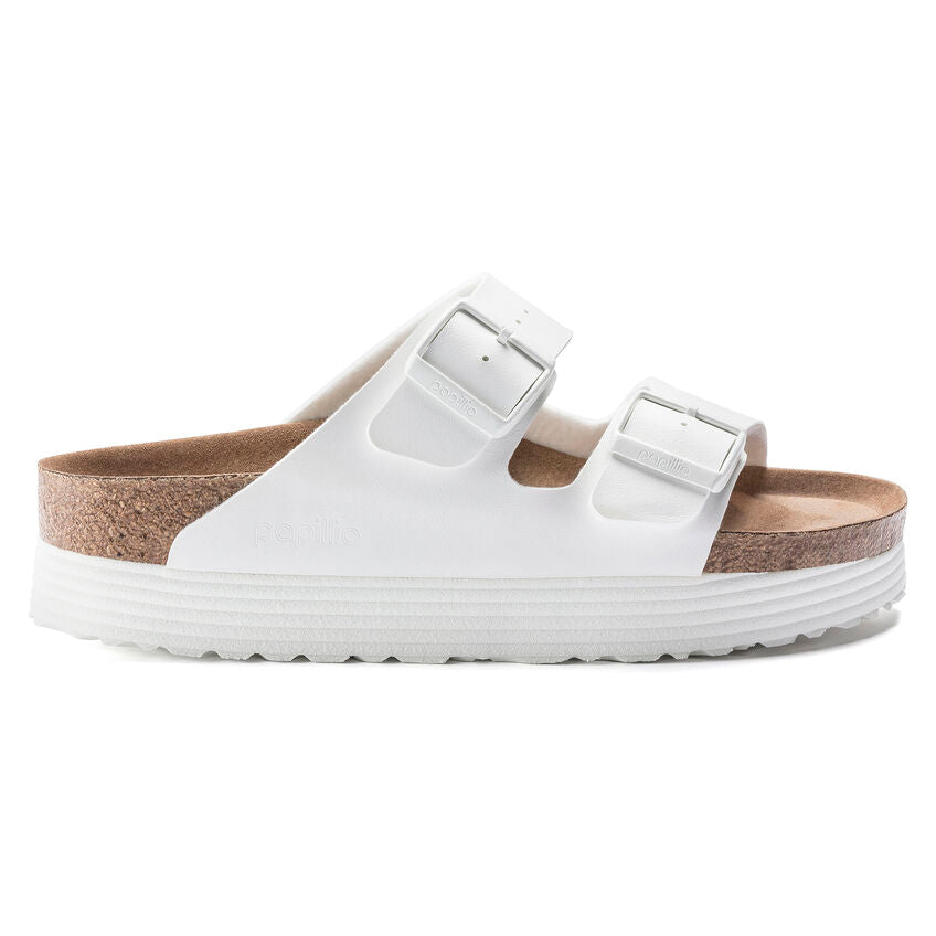 Birkenstock Arizona Grooved White Platform Pianta Stretta