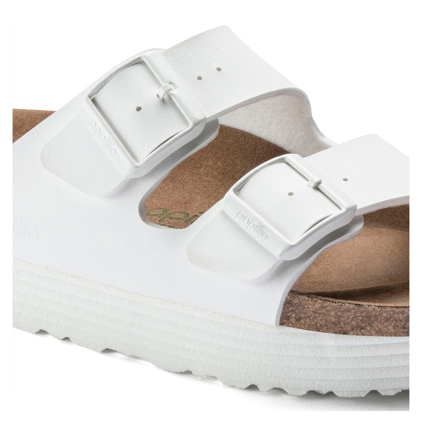 Birkenstock Arizona Grooved White Platform Pianta Stretta