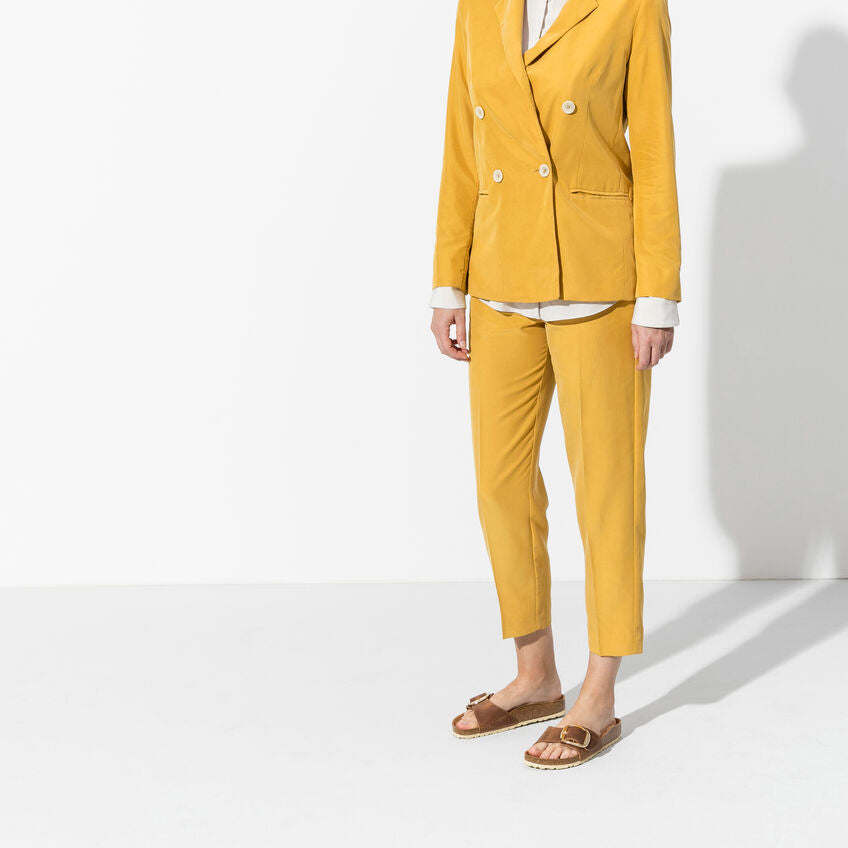 Birkenstock Madrid Big Buckle Cognac pelle Ingrassata Pianta Stretta