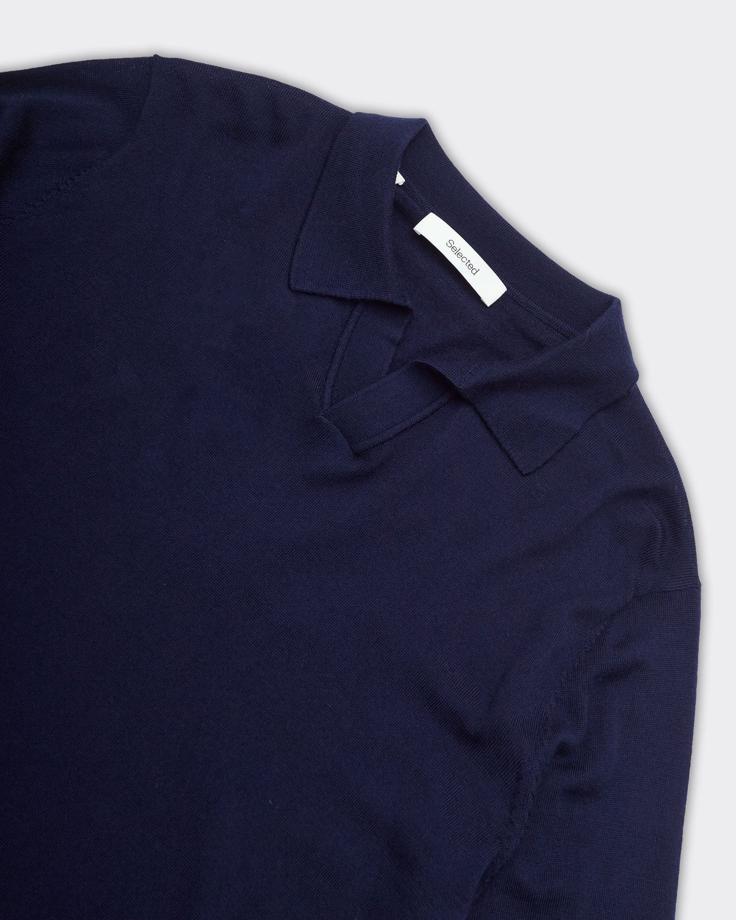 Polo Tray Knit Merino Blu