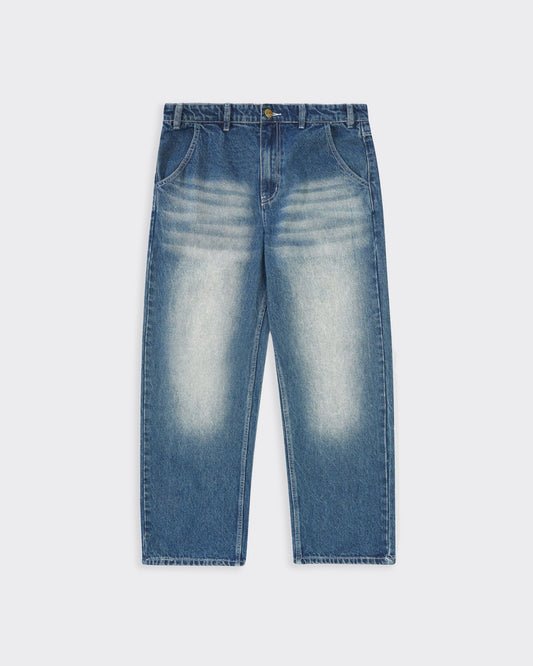Jeans Alpine Denim Distressed Faded Blue