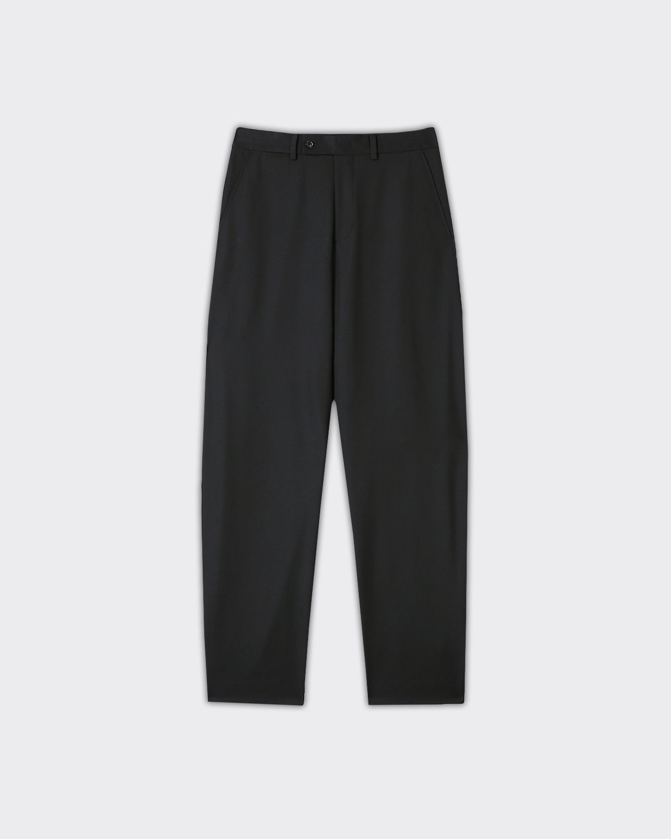 Pantalone Twill Curved Leg Strap Wool Nero