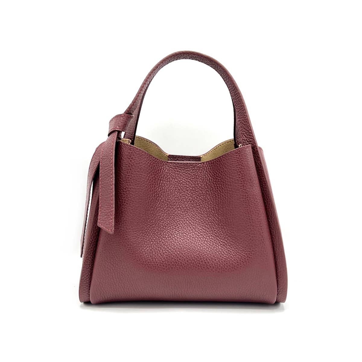Pienza – Italian Leather Tote Handbag – Bordeaux