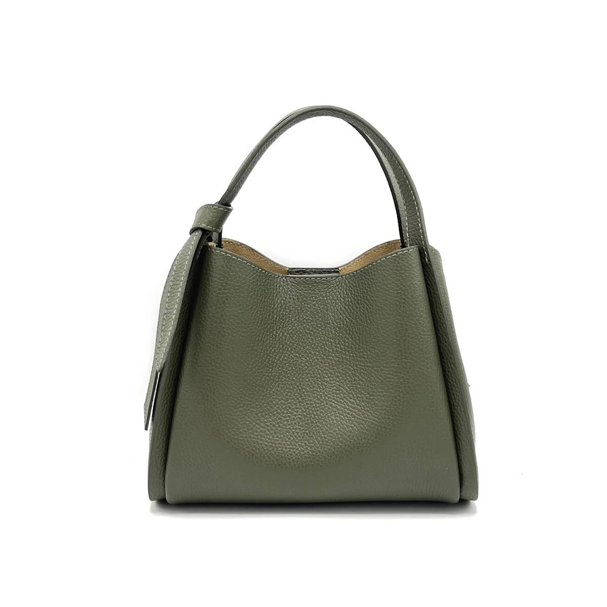 Pienza – Italian Leather Tote Handbag – Olive Green