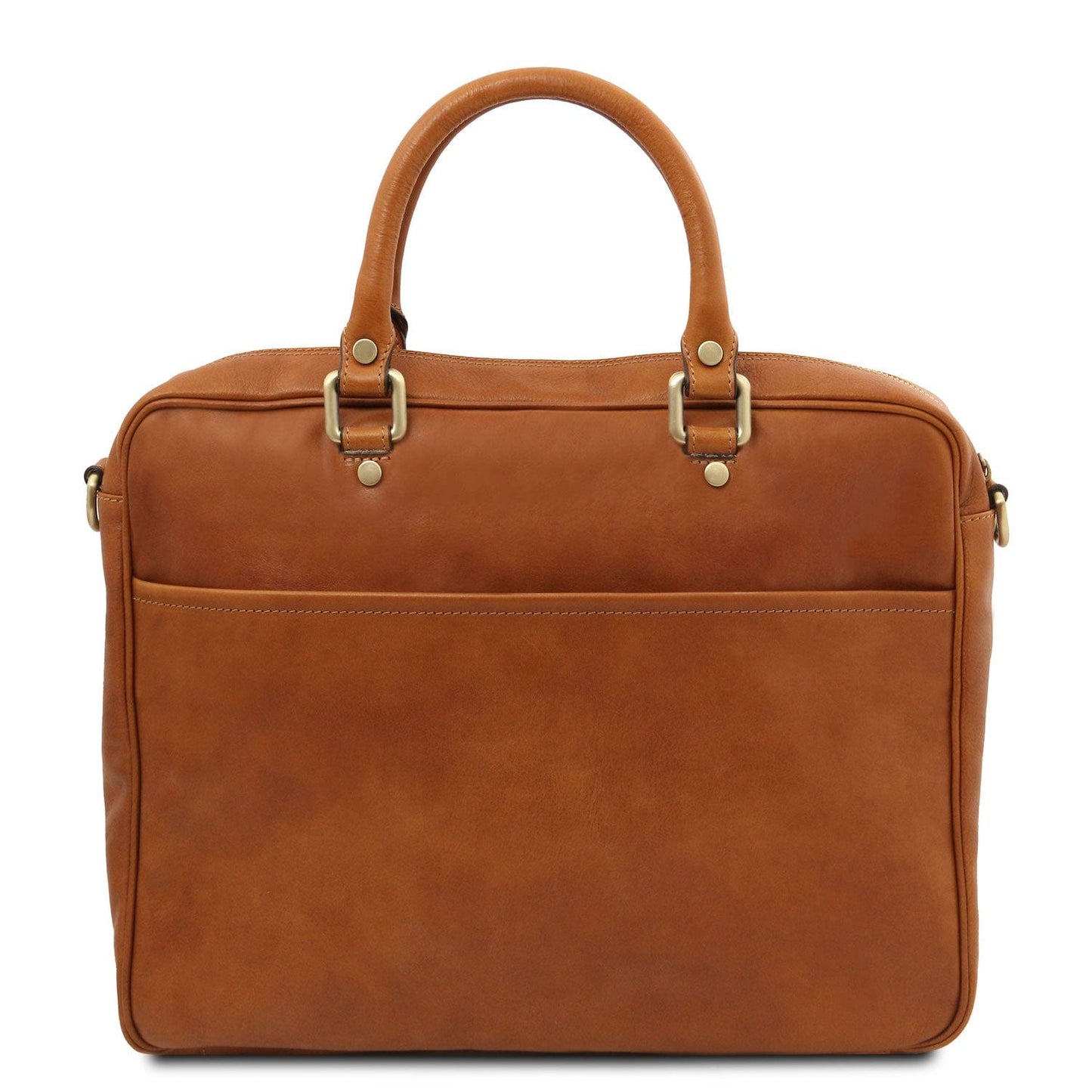 Pisa - Matte leather laptop briefcase with front pocket | TL142427