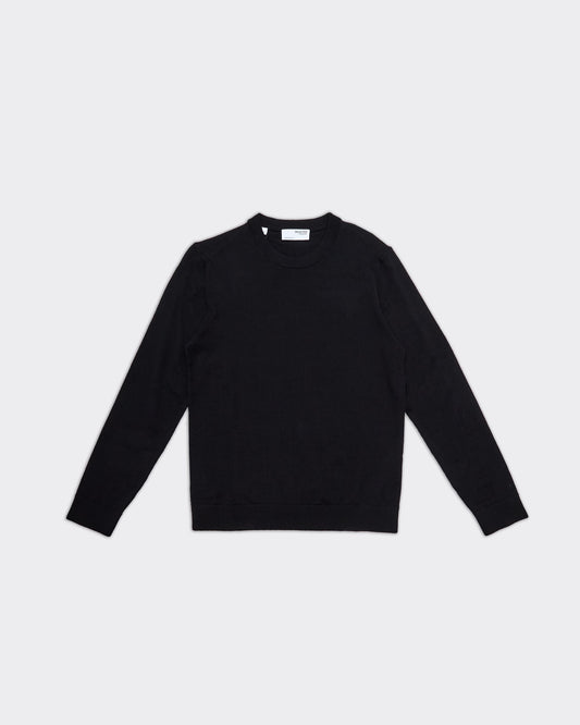 Pullover Tray Knit Merino Nero