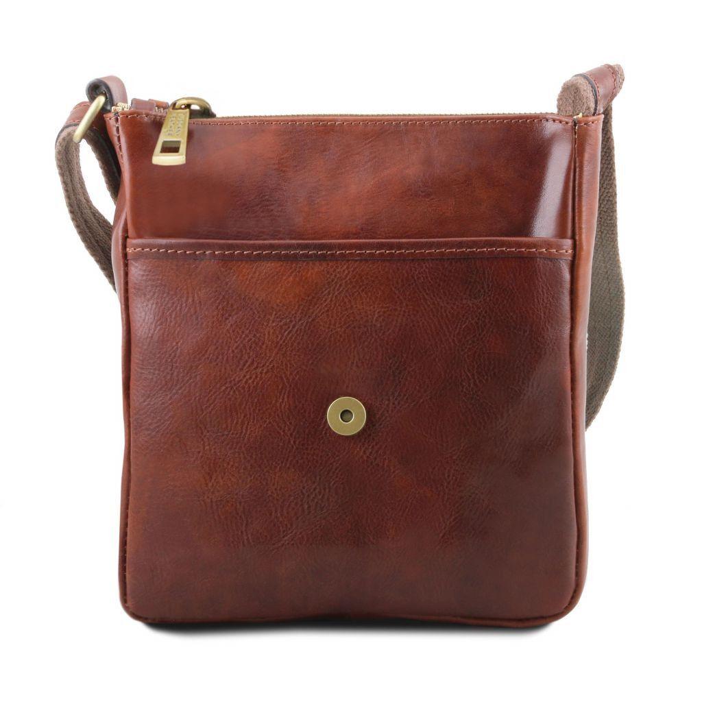 John - Leather crossbody bag for men with front zip | TL142464