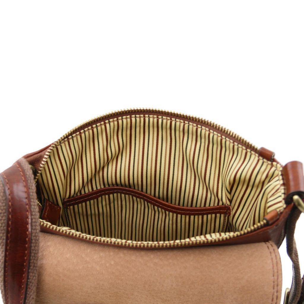 John - Leather crossbody bag for men with front zip | TL142464