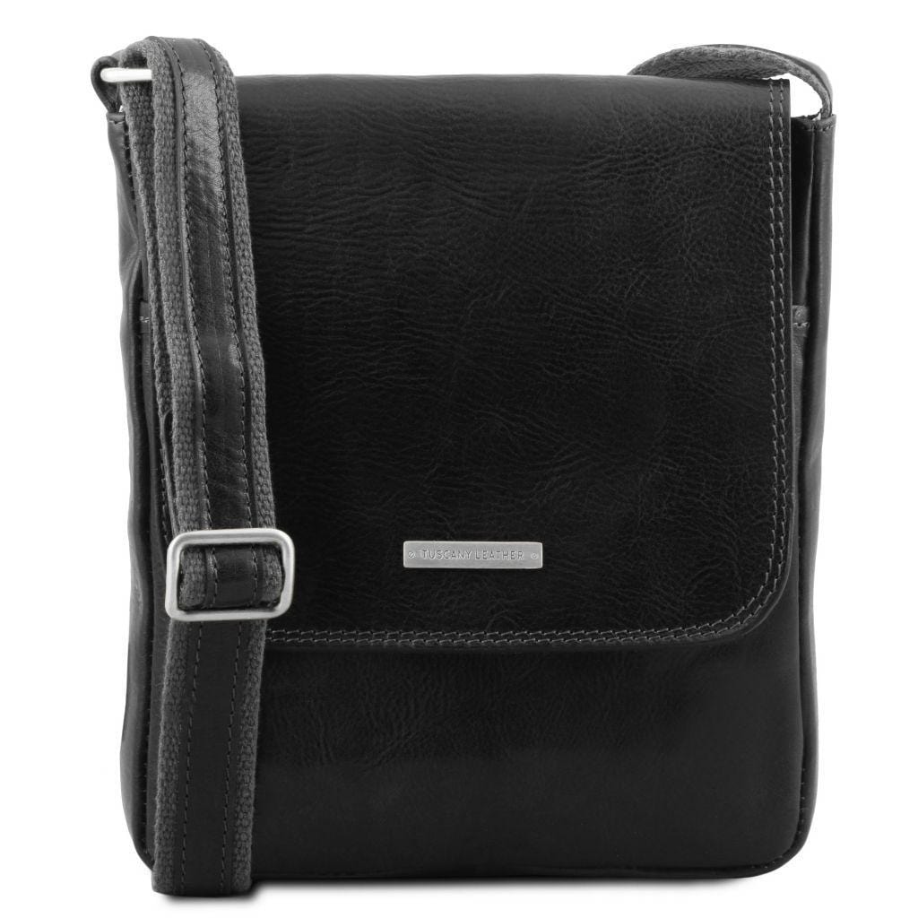John - Leather crossbody bag for men with front zip | TL142464