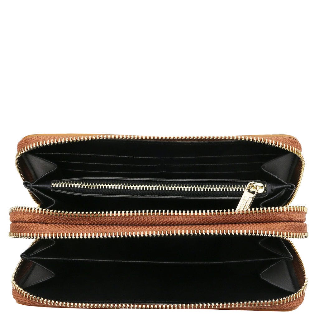 Gaia - Double zip around leather wallet | TL142343